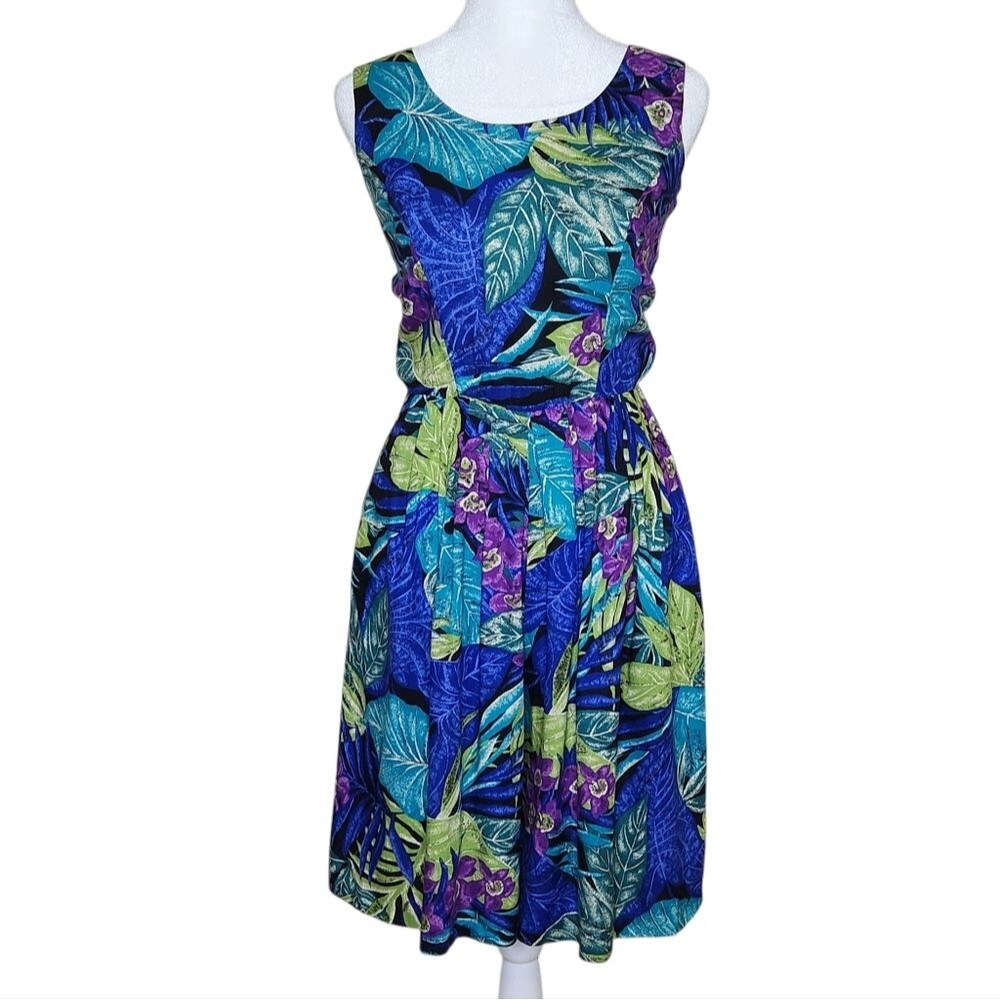 Vintage 80s Lois Snyder for Dani Max Tropical Shorts Romper Woman's 4 Maximalist